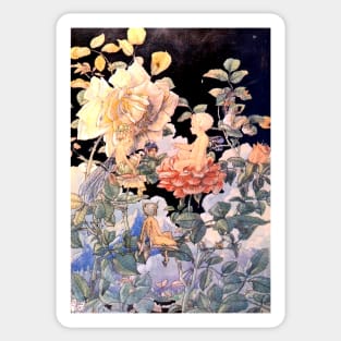 Fairies in the Rose Garden - Harold Gaze Sticker